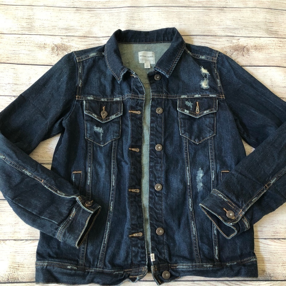 Melrose and Market Distressed Denim Jacket - Picture 4 of 6
